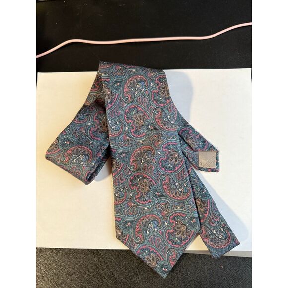 Christian Dior 100% Silk Tie Paisley/multi Designer Nice! - Picture 2 of 3